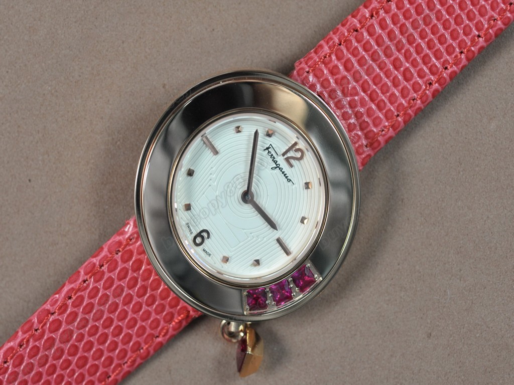  菲拉格慕【女性用】Ladies RG/LE White MOP Dial Swiss 石英機芯搭載5