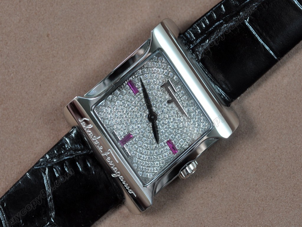 菲拉格慕【女性用】 Venna Ladies SS/LE Diamond Dial Swiss 石英機芯搭載7