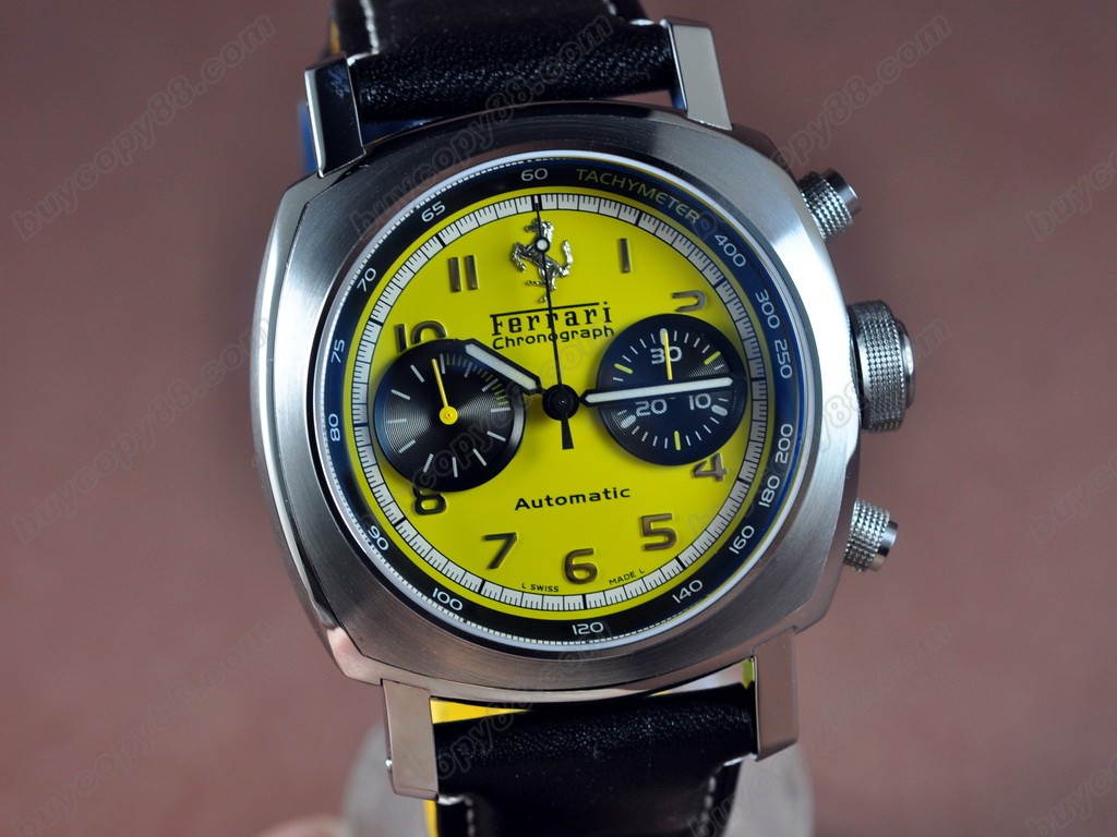 法拉利【男性用】Gran Tourismo FER 00011 Chrono SS Yellow 自動機芯搭載．振頻每小時 28,800 次　13