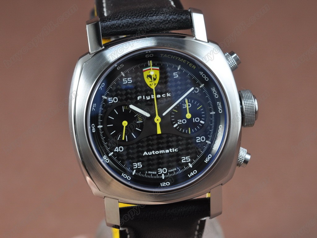 法拉利【男性用】Scuderia FER 00014 Flyback Chrono SS Black A-7750 自動機芯搭載．振頻每小時 28,800 次1