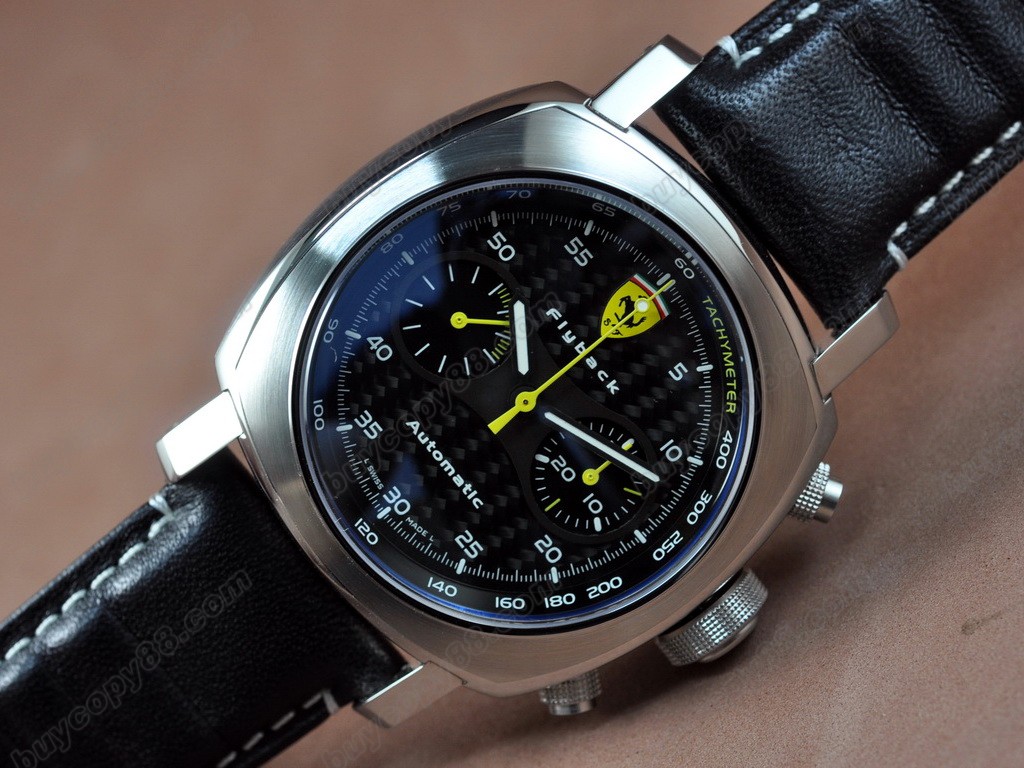 法拉利【男性用】Scuderia FER 00014 Flyback Chrono SS Black A-7750 自動機芯搭載．振頻每小時 28,800 次4