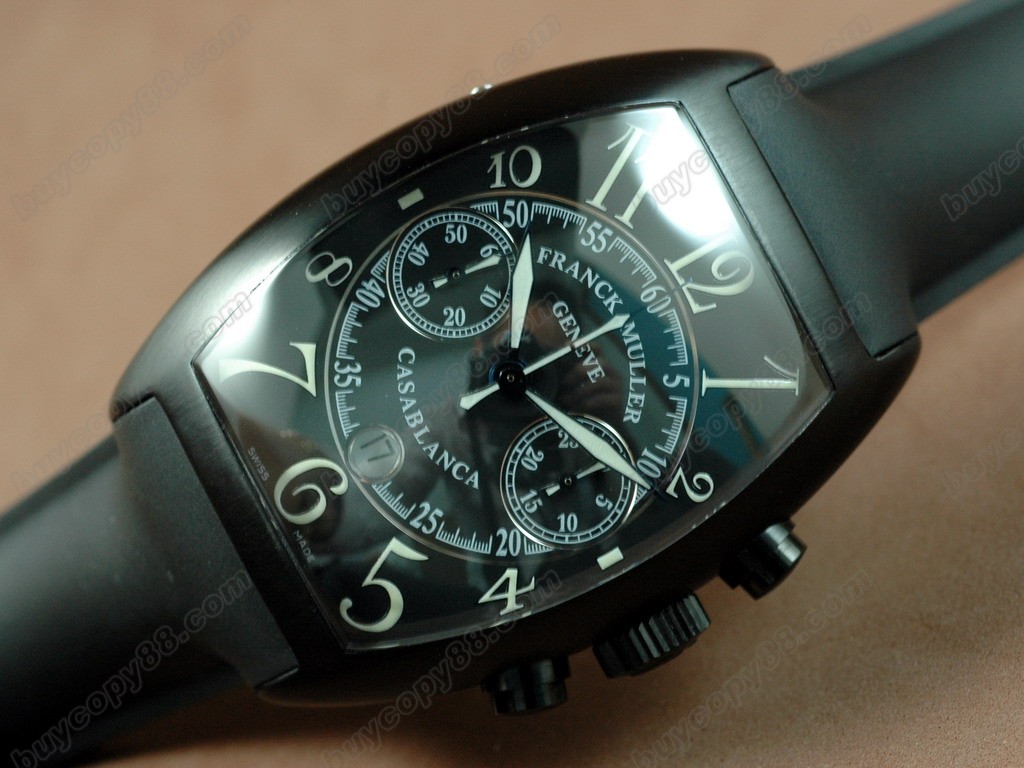 法蘭克穆勒【男性用】 Casablanca Chrono PVD/LE Black A-7750 自動機芯搭載．振頻每小時 28,800 次0