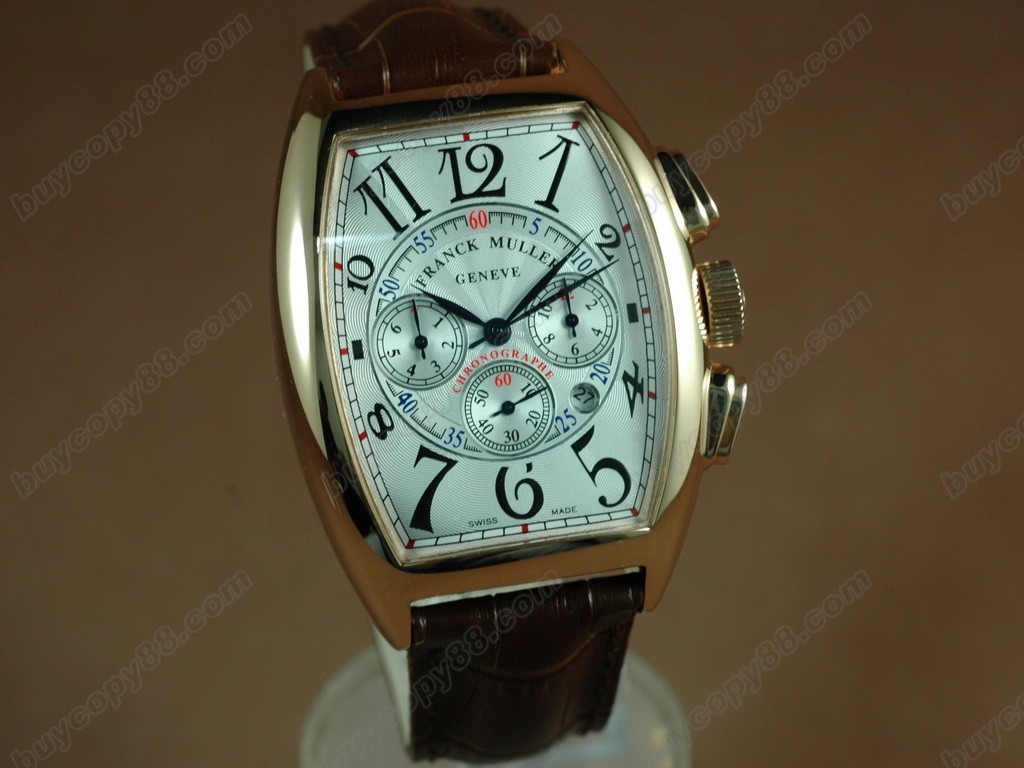 法蘭克穆勒【男性用】 Casablanca Chronograph RG Case White Dial  Japan OS20 石英機芯搭載 9