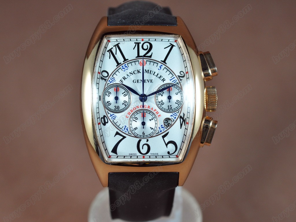 法蘭克穆勒【男性用】Casablanca Chronographe RG/LE White A-7750自動機芯搭載．振頻每小時 28,800 次7