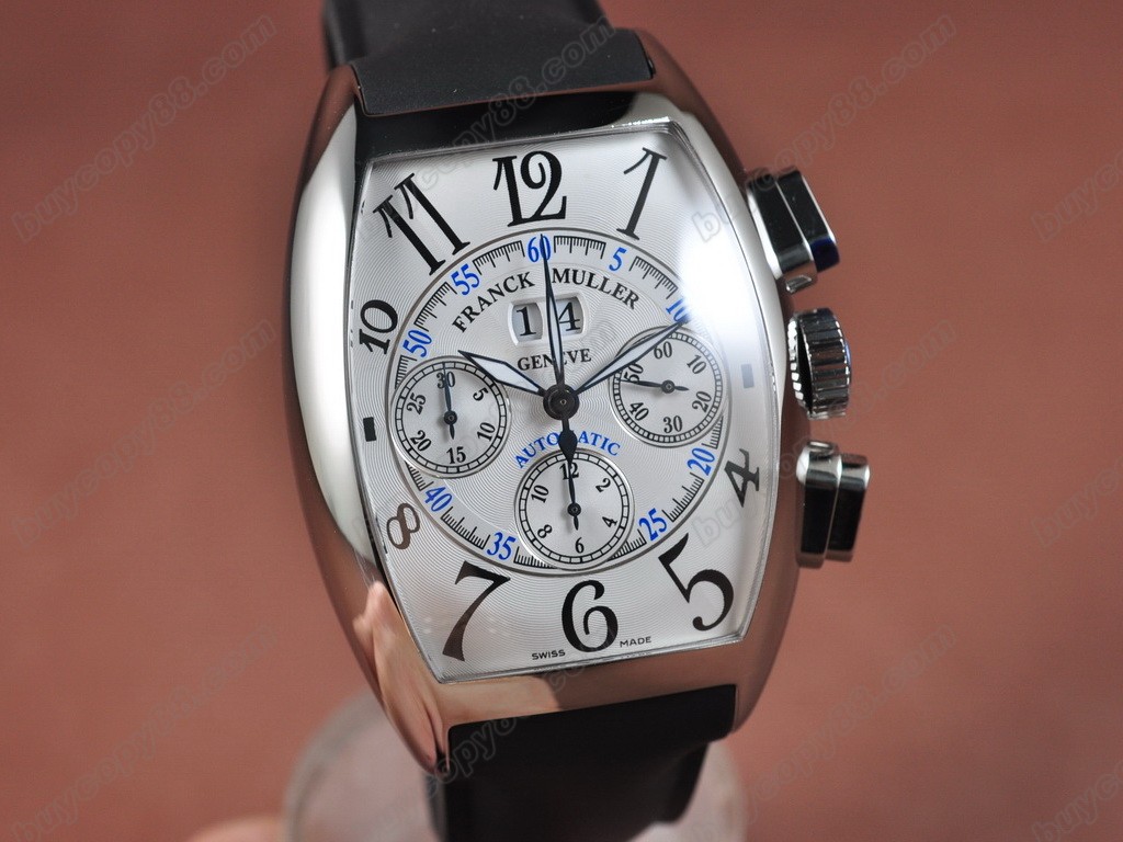 法蘭克穆勒【男性用】Casablanca Big Date Chrono SS/LE Wht A-7750 自動機芯搭載．振頻每小時 28,800 次0