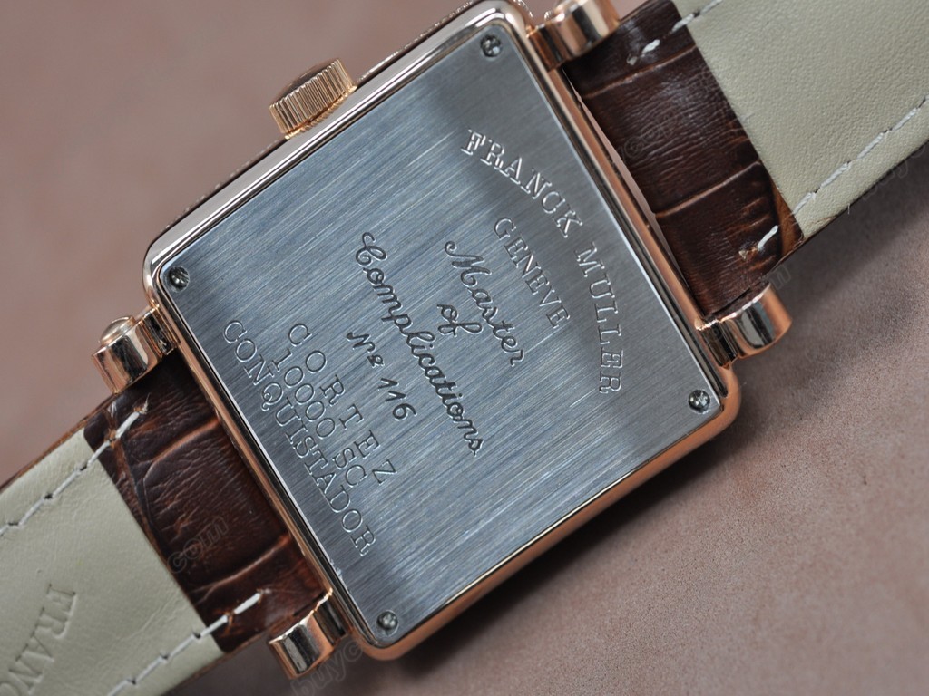 法蘭克穆勒【男性用】Conquistador Ladies RG/LE Diam Bezel and Dial Swiss 石英機芯搭載4