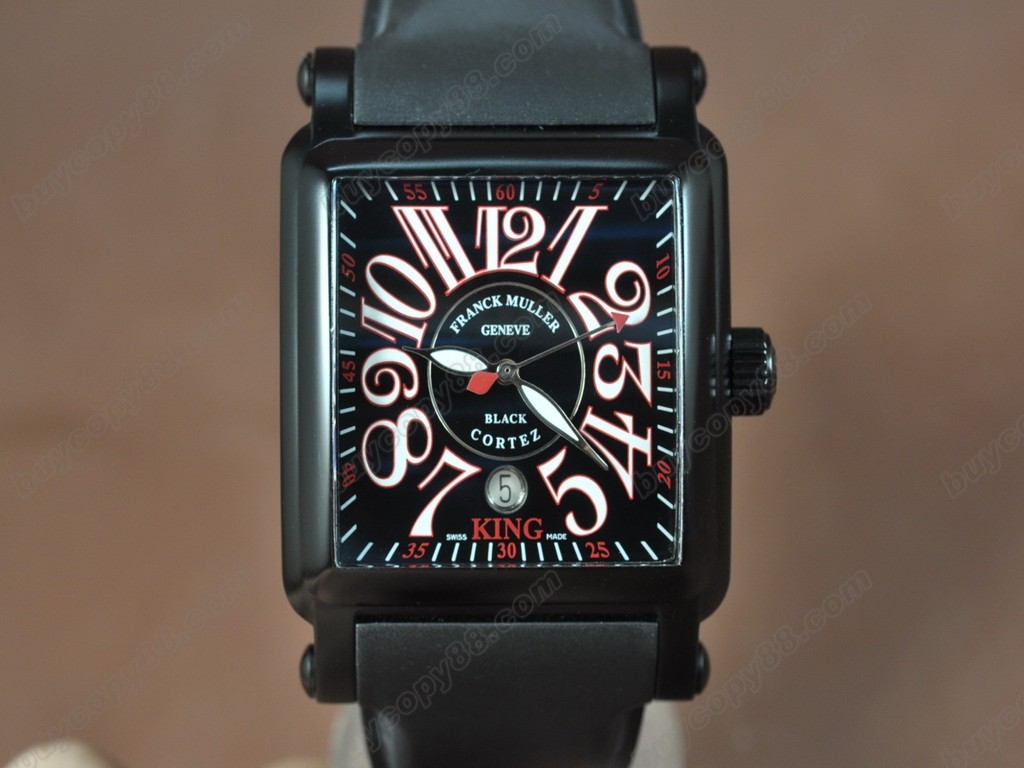 法蘭克穆勒【男性用】 Black King Conquistador PVD/RU Black dial A-2824-2自動機芯搭載6