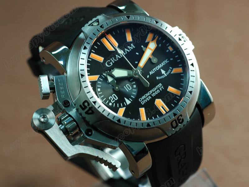 格林漢 【男性用】 Oversize Diver Chronofighter SS Blk A-7750自動機芯搭載6