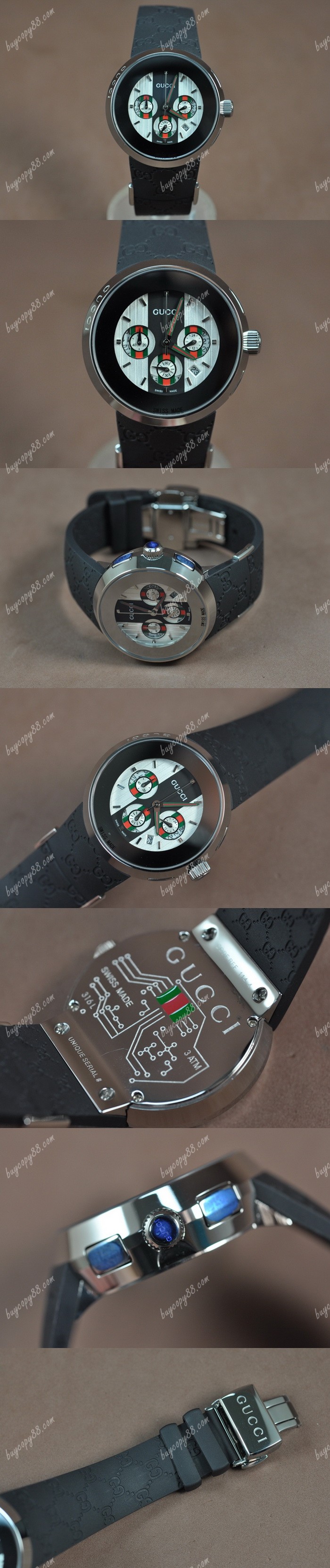  古馳Gucci i-Gucci 39mm SS/RU White Dial J-0S20石英錶0