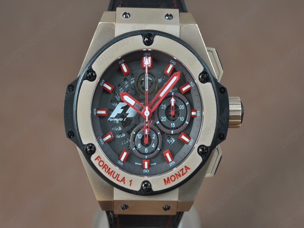 御博 【男性用】 Big Bang King Power F1 RG/LE Black dial A-7750 自動機芯搭載．振頻每小時 28,800 次0