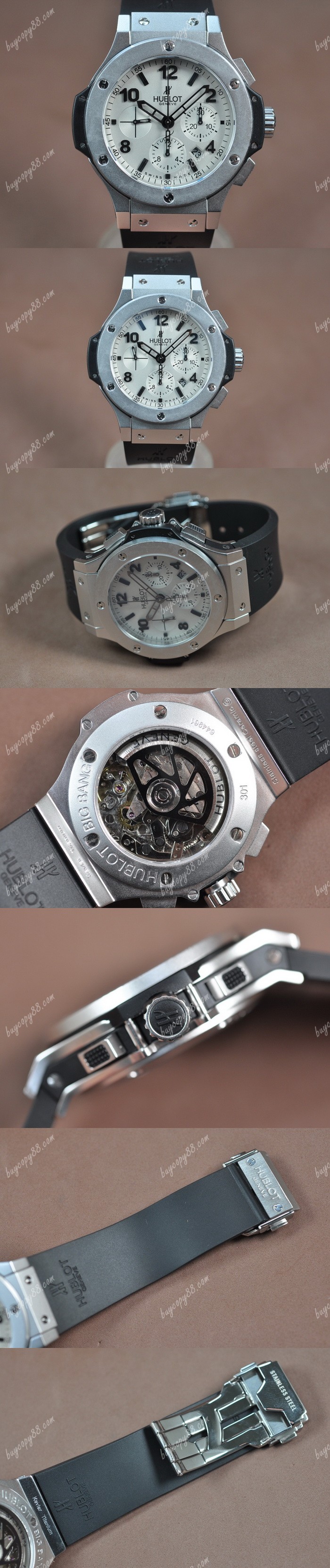  御博Hublot Big Bang 44mm SS/RU Black Dial A-7750自動機芯搭載0