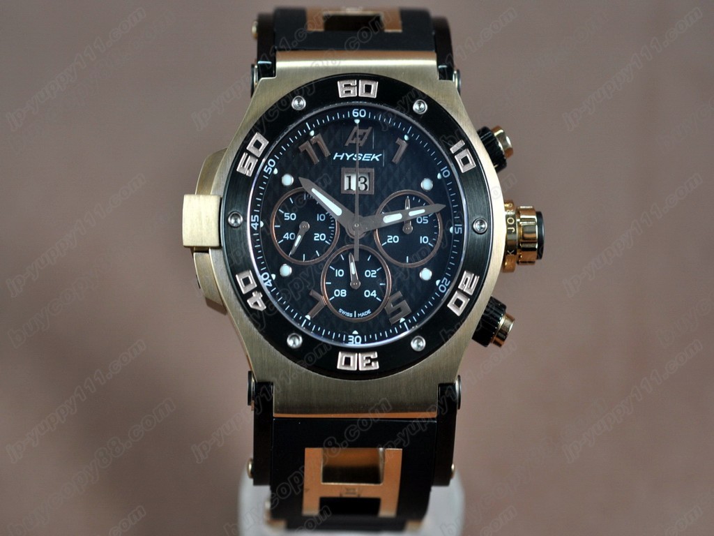 海塞克【男性用】Big Date Chrono RG/RU Black Asian 7750 自動機芯搭載． 振頻每小時 28,800 次5