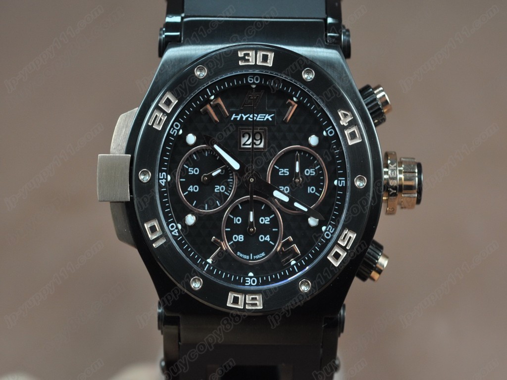 海塞克【男性用】 Big Date Chrono PVD/RU Black Asian 7750 自動機芯搭載． 振頻每小時 28,800 次1