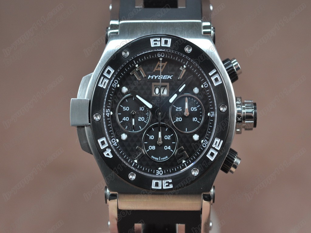 海塞克【男性用】Big Date Chrono SS/PVD/RU  Asian 7750 自動機芯搭載． 振頻每小時 28,800 次1