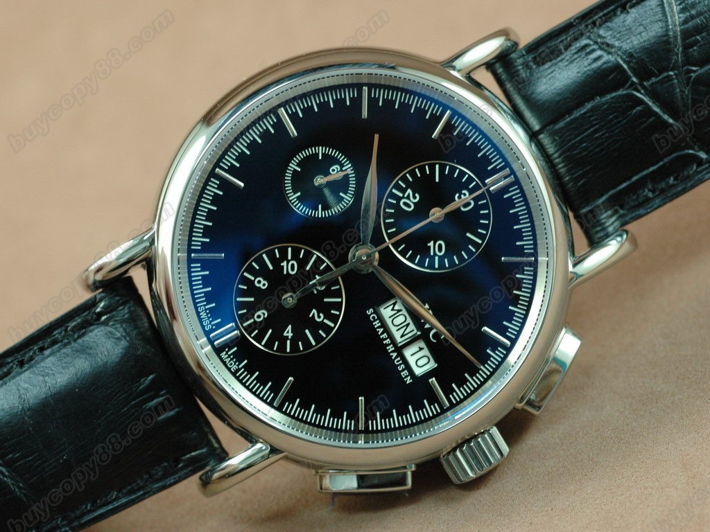 IWC【男性用】 Portofino Chronograph SS/LE Black A-7750自動機芯搭載．振頻每小時 28,800 次0