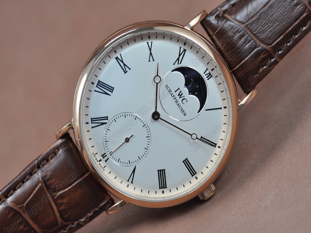 IWC【男性用】 Portofino Handwind RG/LE White Asia 6498 手上鏈搭載8