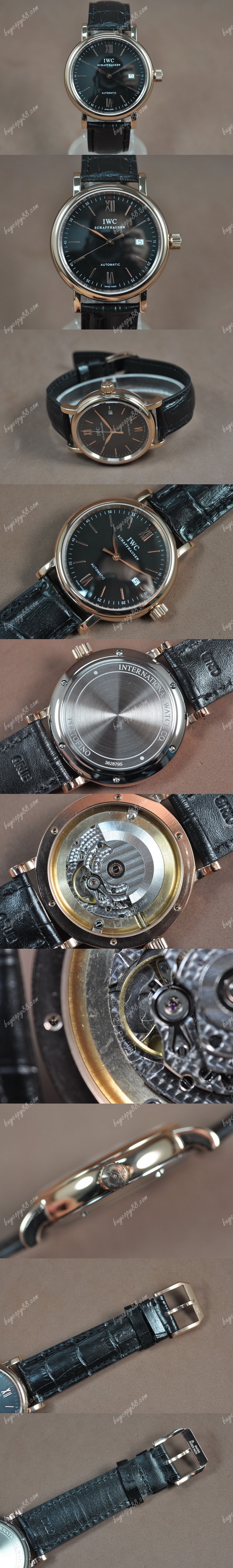  Iwc Portofino 玫瑰金/LE Black dial Asia 2824自動機芯搭載0