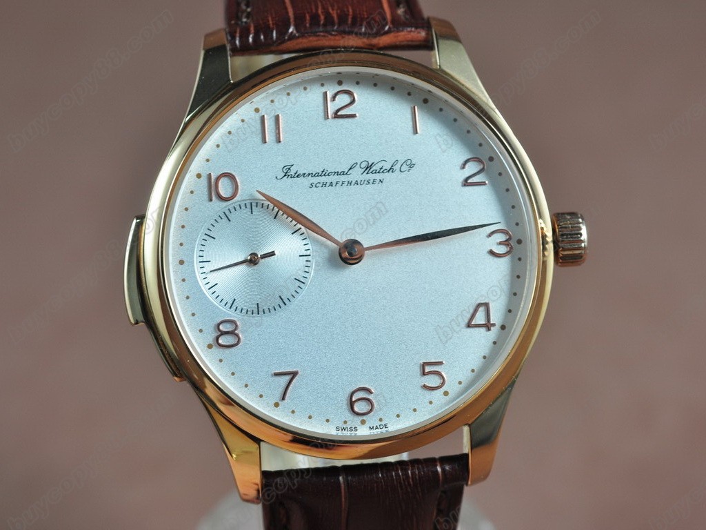 IWC【男性用】Portugese Handwind RG/LE White Asia 6498手上鏈搭載2