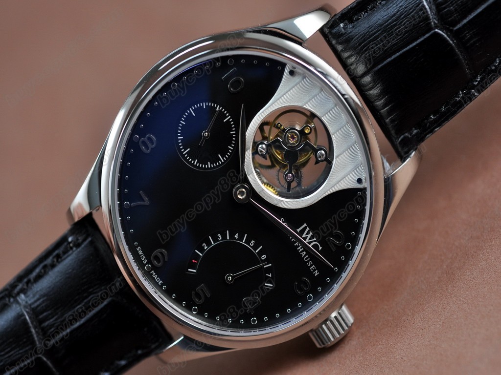 IWC【男性用】Portugese Mystere Tourbillon SS/LE Black 手上鏈搭載7