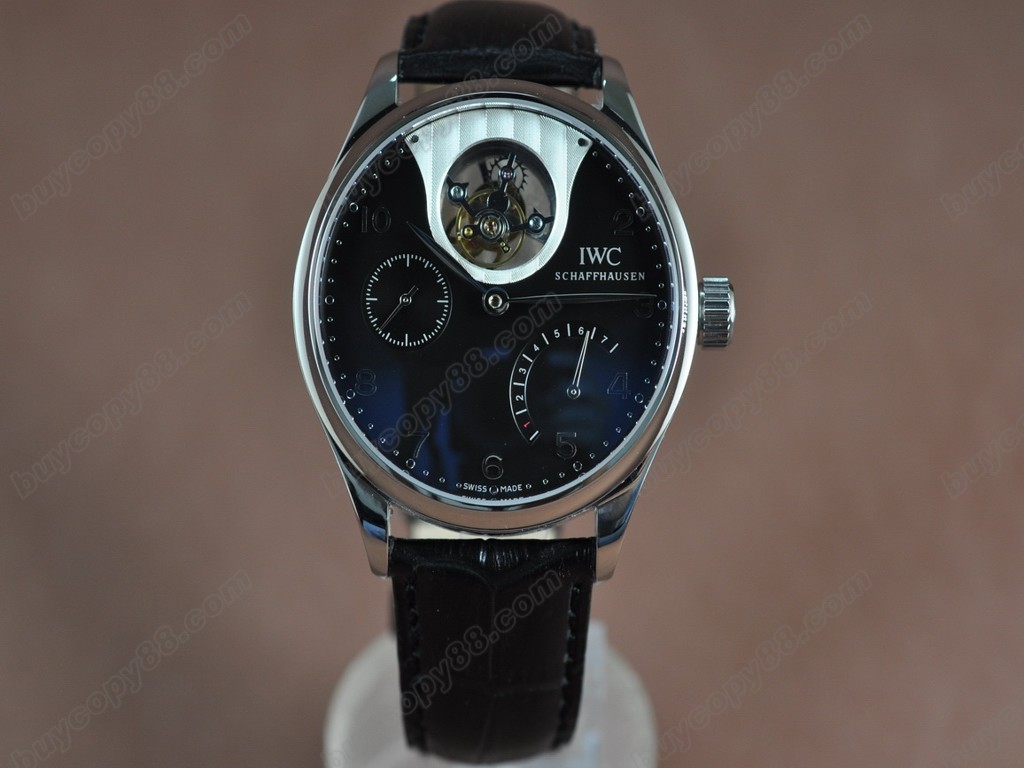 IWC【男性用】Portugese Mystere Tourbillon SS/LE Black 手上鏈搭載1