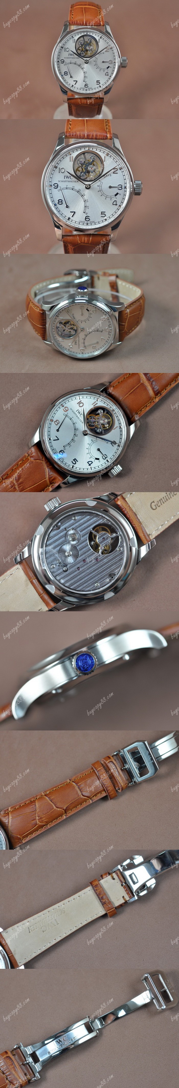 Iwc Portugese Mystere SS/LE Silver white dial Tourbillon Manual Handwind陀飛輪錶0