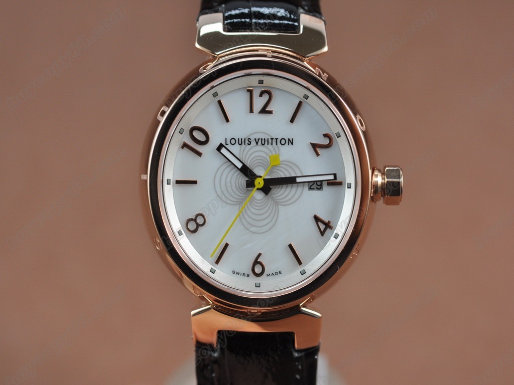 路易威登【男性用】Tambour RG White Japan 石英機芯搭載　6