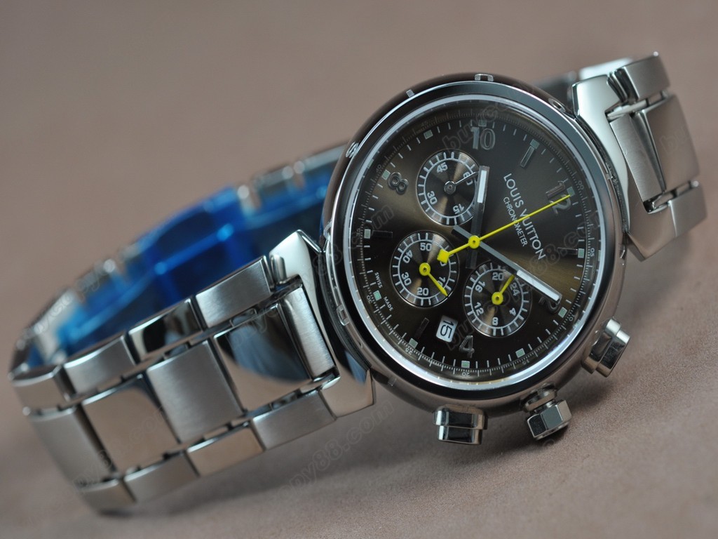 路易威登【男性用】 Tambour SS Brown Japan OS20 石英機芯搭載8
