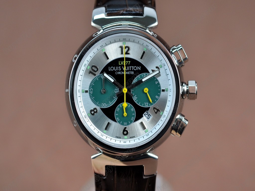 路易威登【男性用】 Tambour SS/LE/White Japan OS20 石英機芯搭載1