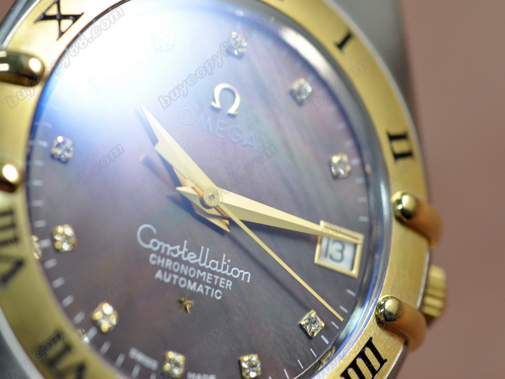 歐米茄 【男性用】 Constellation 18K Wrapped TT Men Roman Bezel Swiss Eta 2836 自動機芯搭載3