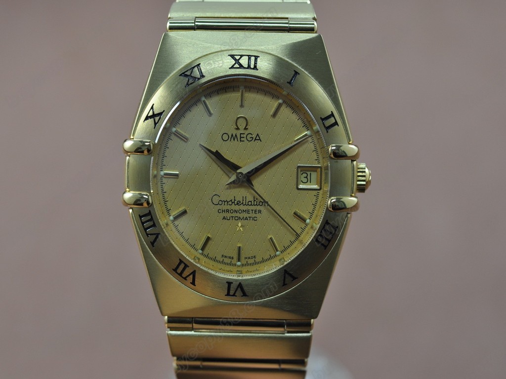 歐米茄 【男性用】 Constellation 18K Wrapped TT Men Roman Bezel Swiss Eta 2836 自動機芯搭載5