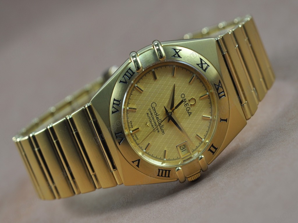 歐米茄 【男性用】 Constellation 18K Wrapped TT Men Roman Bezel Swiss Eta 2836 自動機芯搭載4