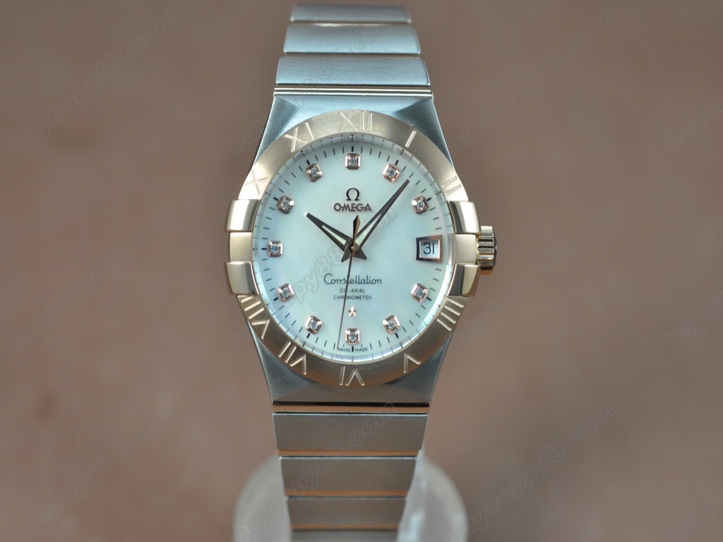 歐米茄 【男性用】Constellation 38mm 18K Wrapped TT Pearl white dial Swiss SW200-1 自動機芯搭載1