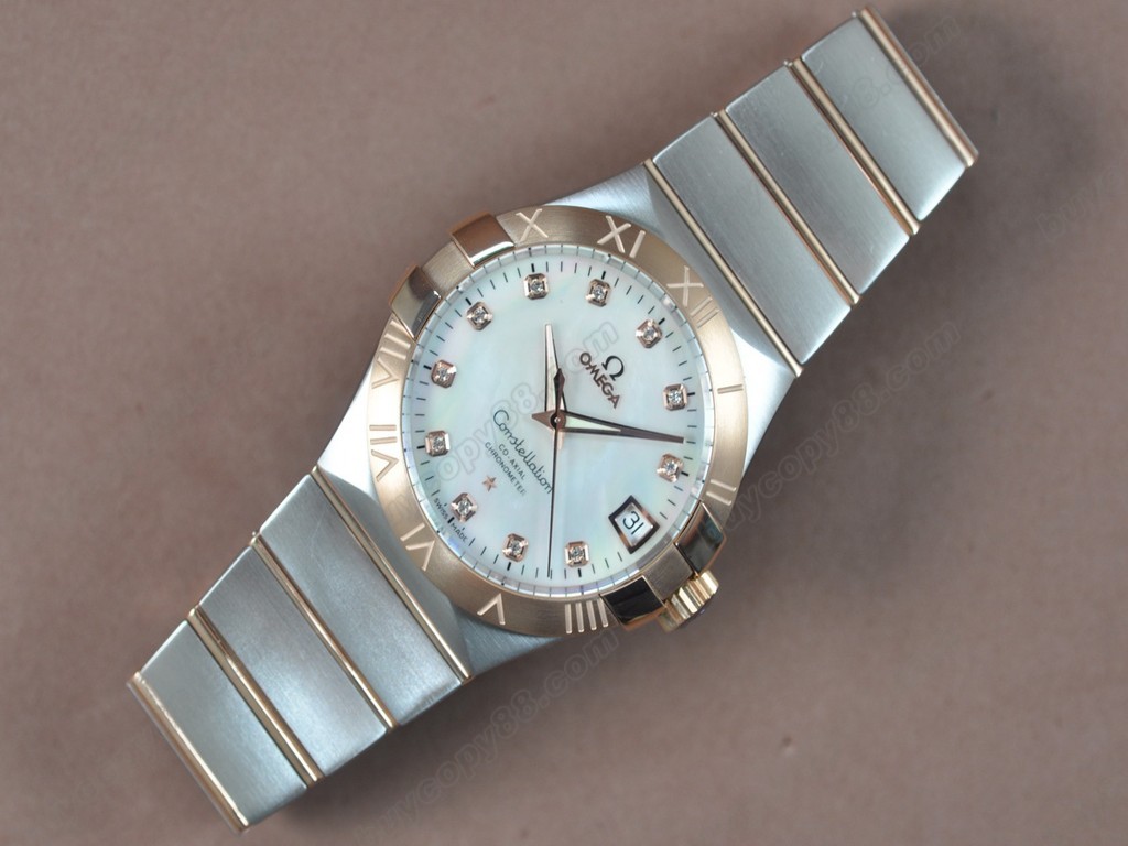 歐米茄 【男性用】Constellation 38mm 18K Wrapped TT Pearl white dial Swiss SW200-1 自動機芯搭載4