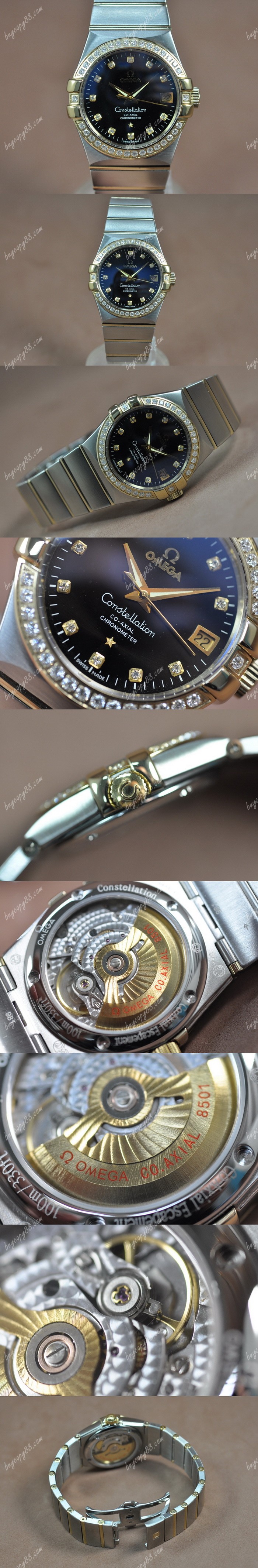 歐米茄Omega Constellation 36mm 18K Wrapped TT Black Dial A-2824-2自動機芯搭載0