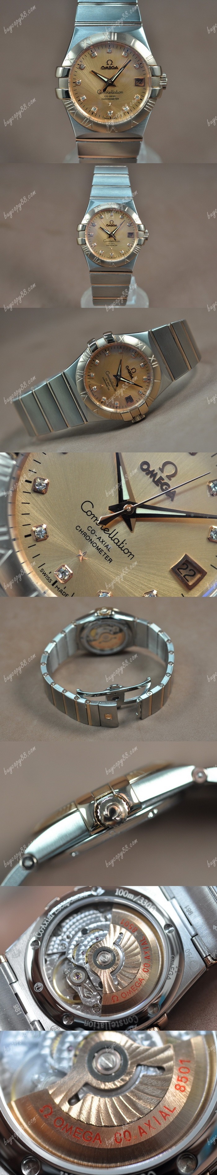 歐米茄Omega Constellation 36mm 18K Wrapped TT White Dial A-2824-2自動機芯搭載0