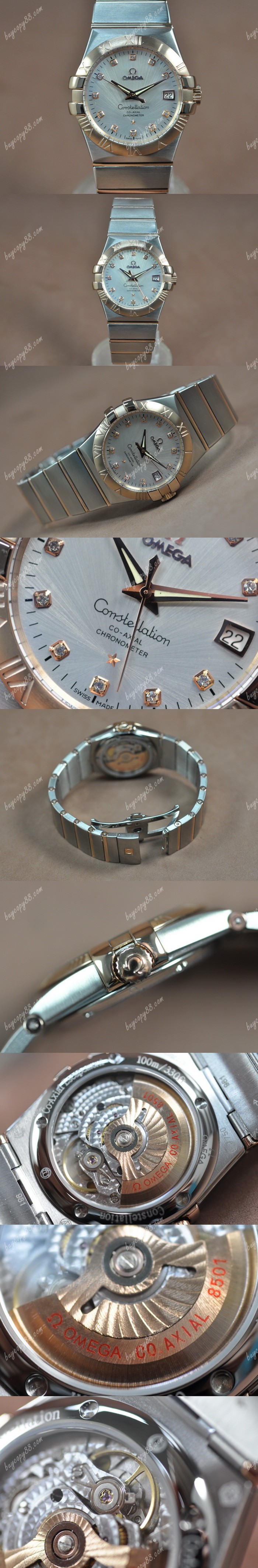 歐米茄Omega Constellation 36mm 18K Wrapped TT White Dial A-2824-2自動機芯搭載0