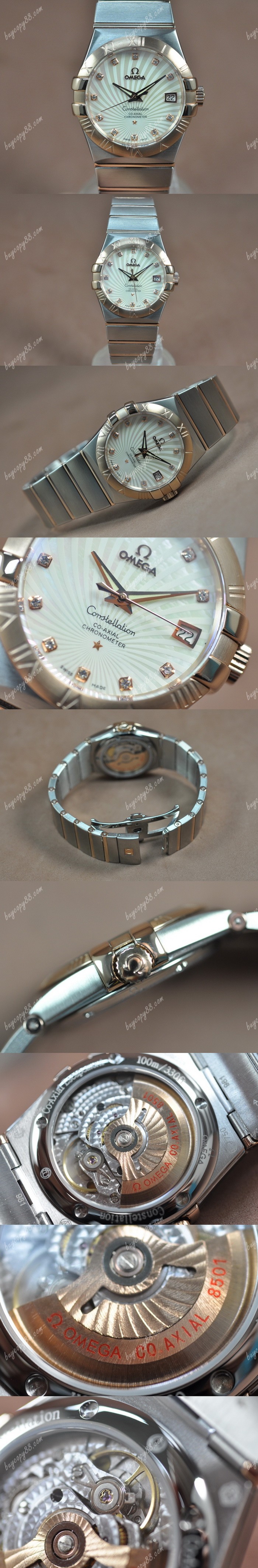 歐米茄Omega Constellation 36mm 18K Wrapped TT White Dial A-2824-2自動巻0