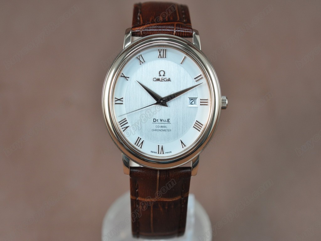 歐米茄 【男性用】 Deville RG White Dial Leather Strap Swiss Eta 2824-2 自動機芯搭載2