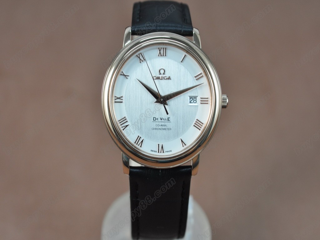 歐米茄 【男性用】Deville RG White Dial Leather Strap Swiss Eta 2824-2自動機芯搭載2