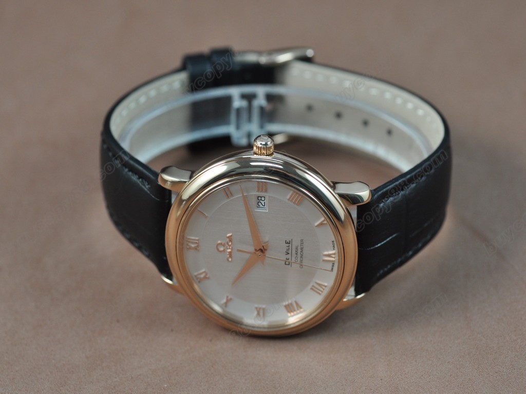 歐米茄 【男性用】Deville RG White Dial Leather Strap Swiss Eta 2824-2自動機芯搭載1