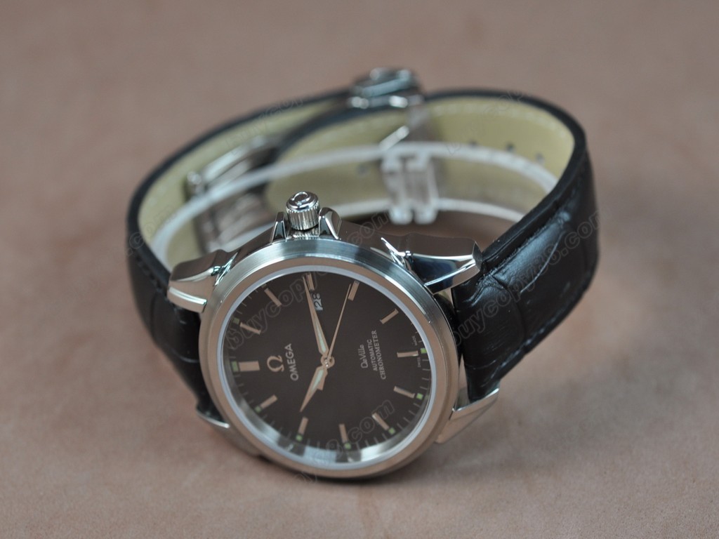 歐米茄 【男性用】 Deville SS Black Dial Leather Strap Swiss Eta 2834-2自動機芯搭載5