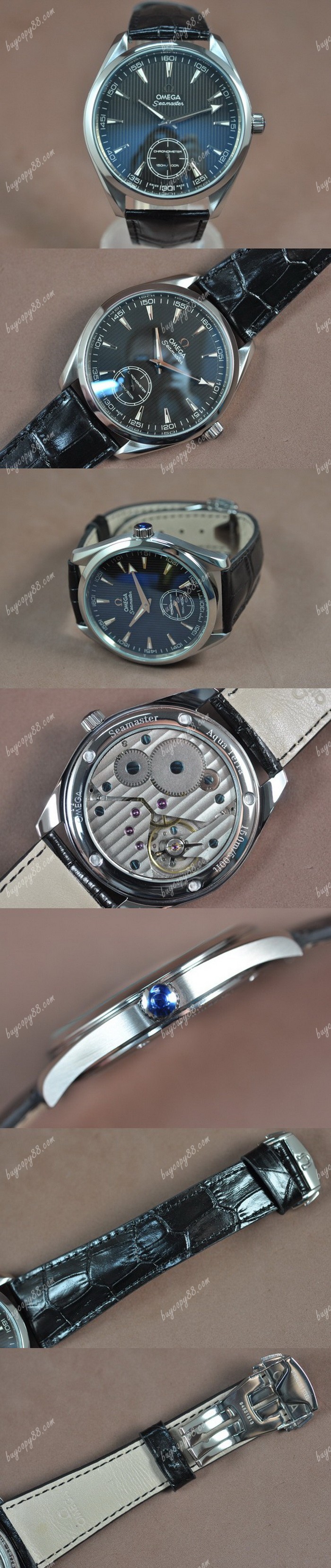 歐米茄Omega Seamaster Aqua Terra Co-Axial Man SS Black dial Manual手上鍊0