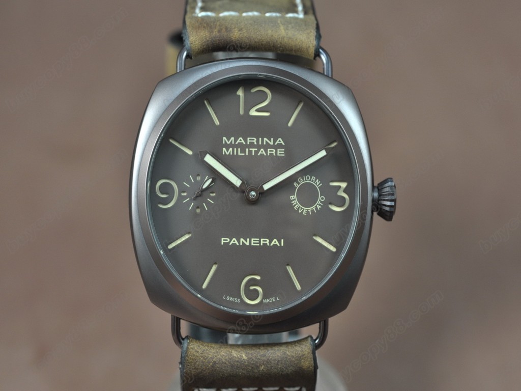 沛納海【男性用】Luminor Marina 47mm Brown case A-6497 手上鏈搭載0