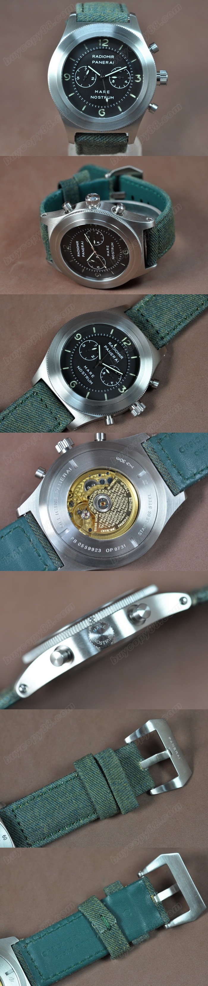  沛納海 Watches Radiomir 52mm SS/LE 黑 文字盤 亞洲 自動機芯 搭 載   0