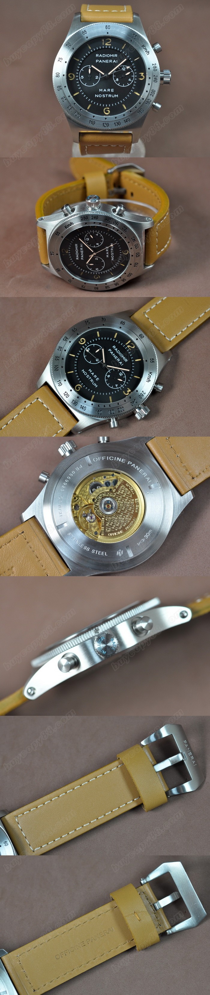 沛納海 Watches Radiomir 52mm SS/LE 黑 文字盤 亞洲 自動機芯 搭 載 0