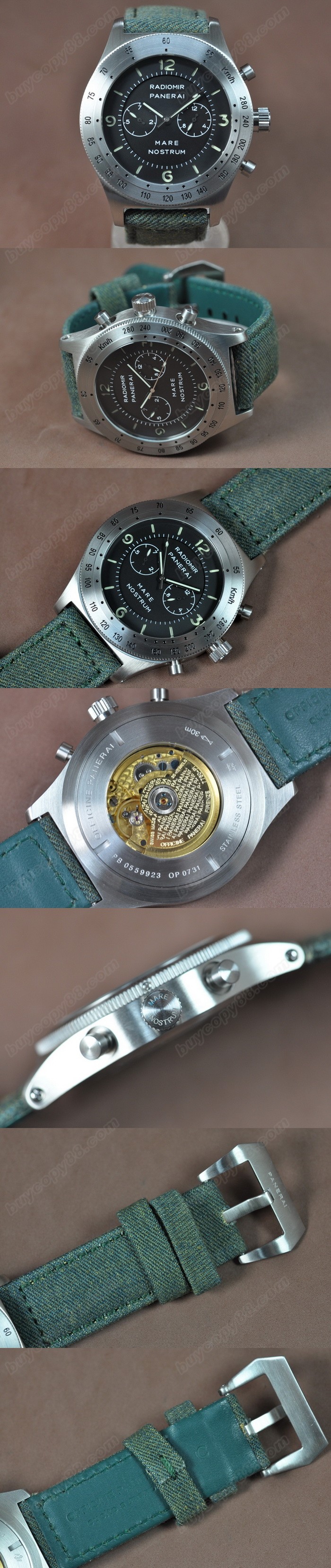 沛納海 Watches Radiomir 52mm SS/LE 黑 文字盤 亞洲 自動機芯 搭 載 0