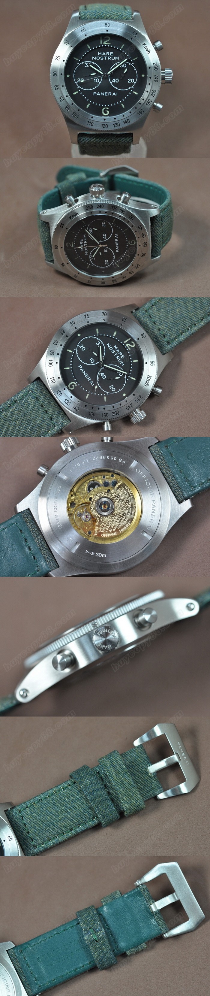 沛納海 Watches Radiomir 52mm SS/LE 黑 文字盤 亞洲 自動機芯 搭 載 0