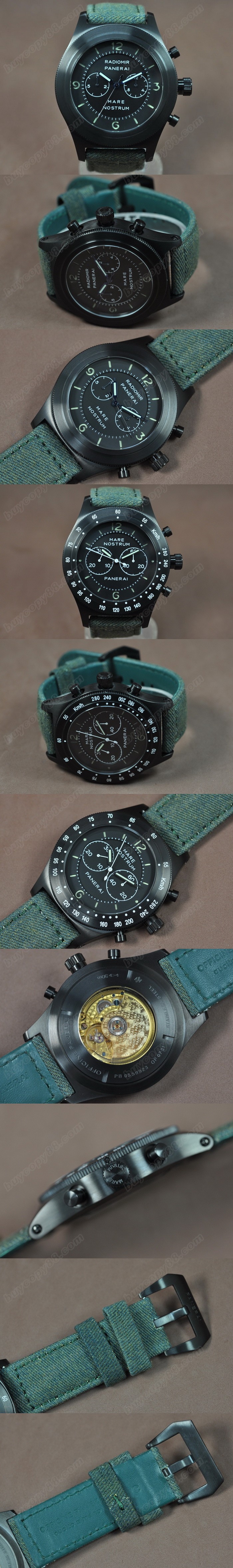  沛納海 Watches Radiomir 52mm PVD/LE 黑 文字盤 亞洲 自動機芯 搭 載   0