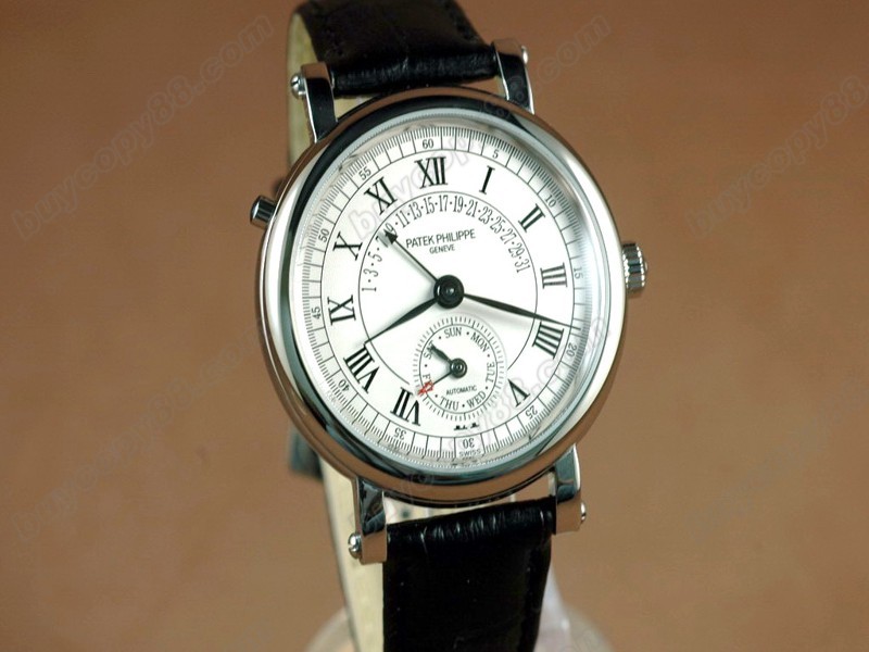 百達翡麗【男性用】Calastrava Classic SS Case White Dial Black Strap Japan自動機芯搭載1