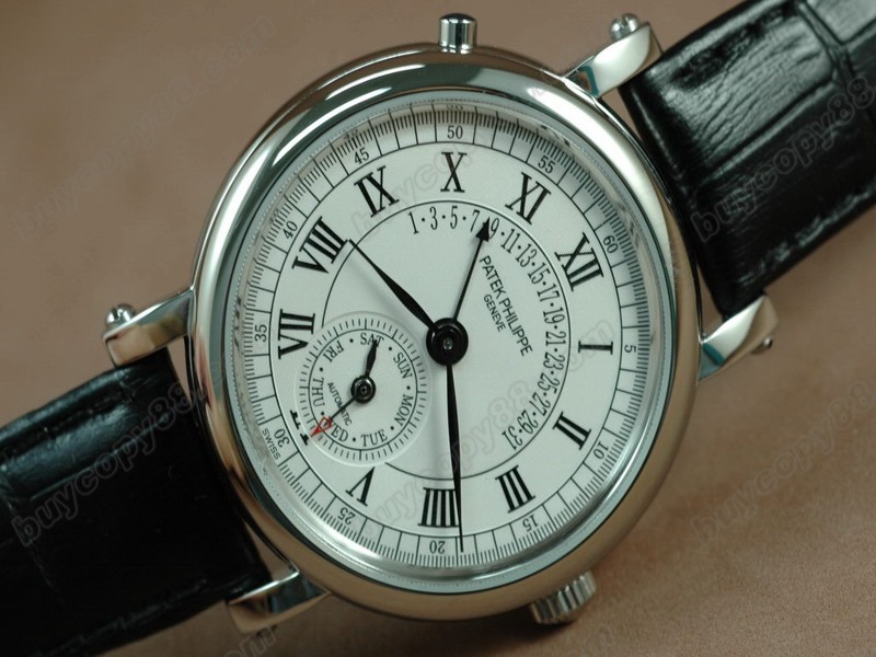 百達翡麗【男性用】Calastrava Classic SS Case White Dial Black Strap Japan自動機芯搭載4